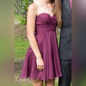 Alyce Paris burgundy chiffon short prom dress